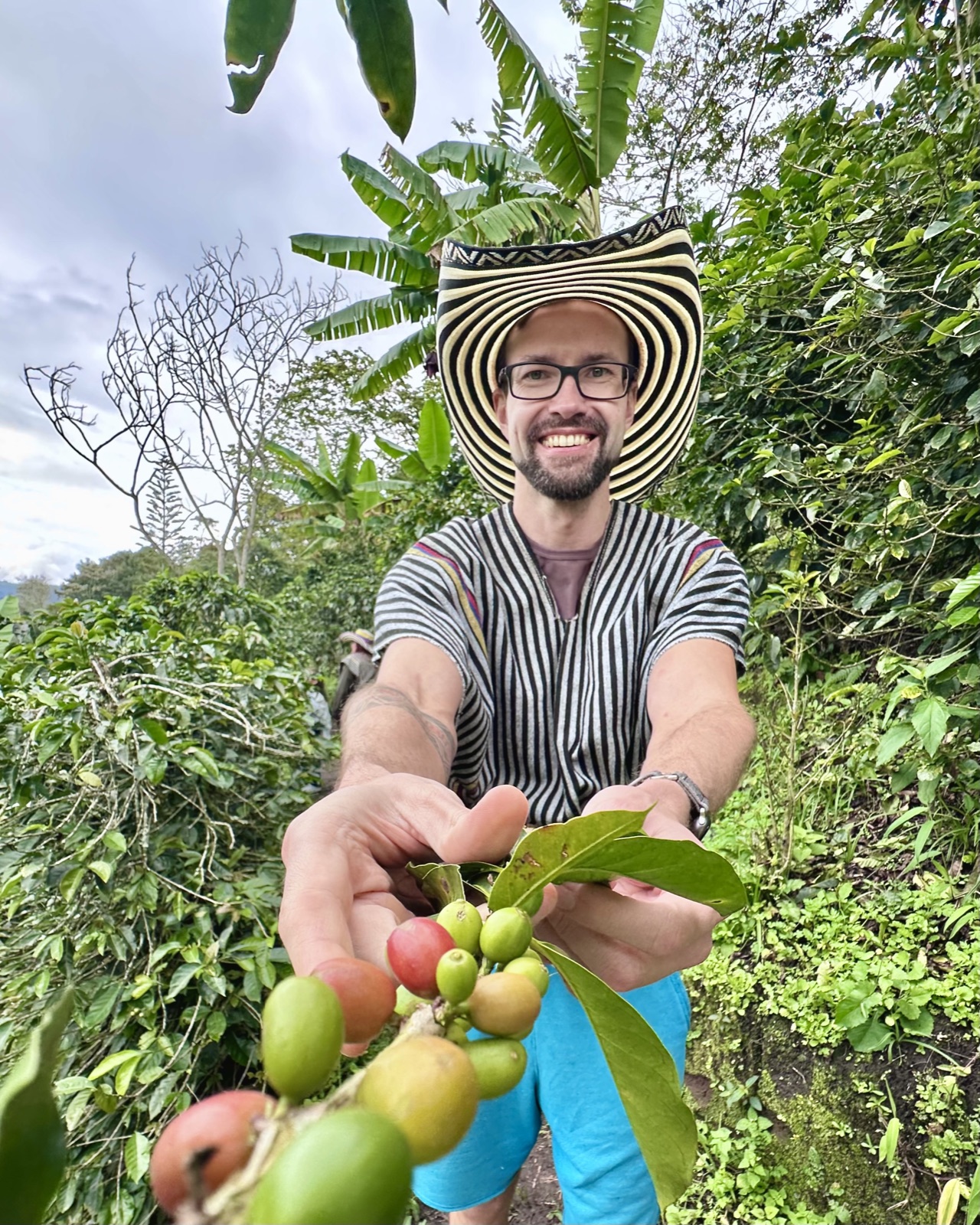 Andrey Talalaev working from the coffee region of Colombia during his digital nomad travels